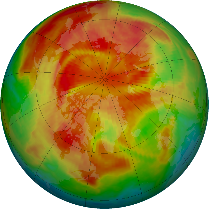 Arctic ozone map for 12 March 2001